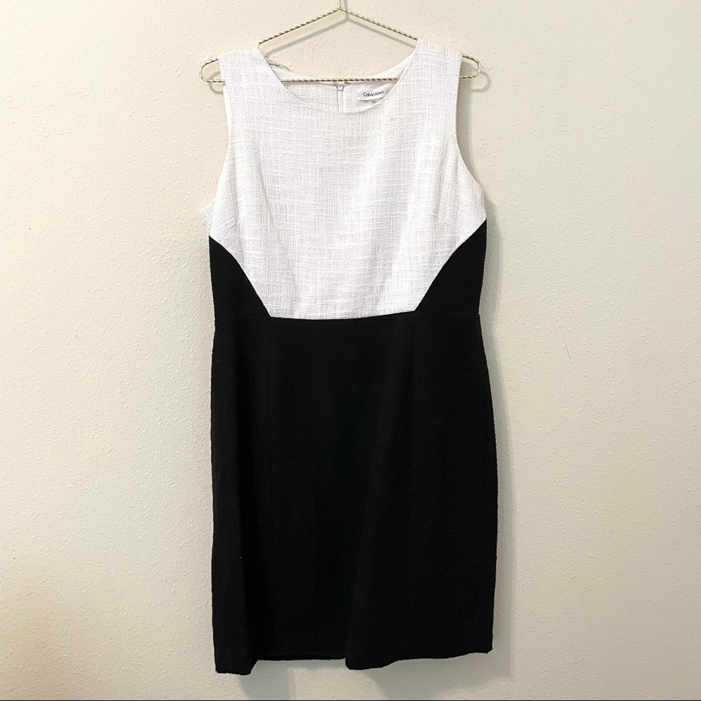 Calvin Klein Black and White Sheath Dress, 14